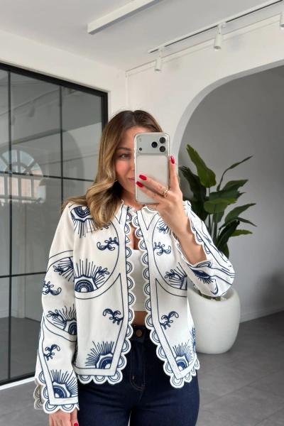 BEYAZ FULL NAKIŞLI CEKET