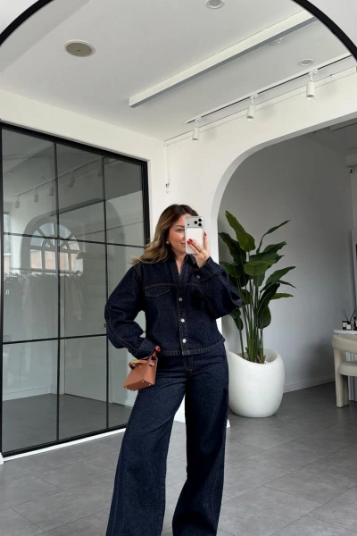 KOYU LACİVERT BALON CEKET TAKIM 0956