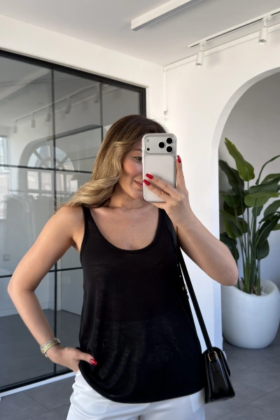 SİYAH DERİN YAKA KAŞMİR ATLET 1015