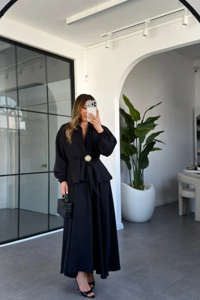 SİYAH GOLD TOKALI ETEK TAKIM 51345