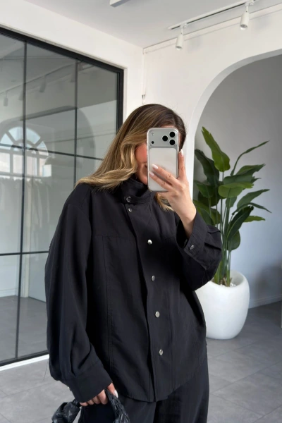 SİYAH PARÇALI BOMBER TAKIM 51324