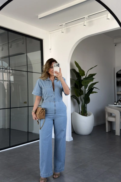 BUZ MAVİ ZR FERMUARLI JEAN TULUM