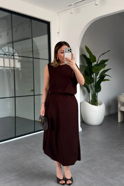 KAHVE FİTİLLİ YUMOŞ DOKULU ETEK TAKIM 238