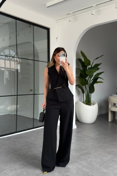 SİYAH GOLD TOKA DETAYLI TULUM 580791