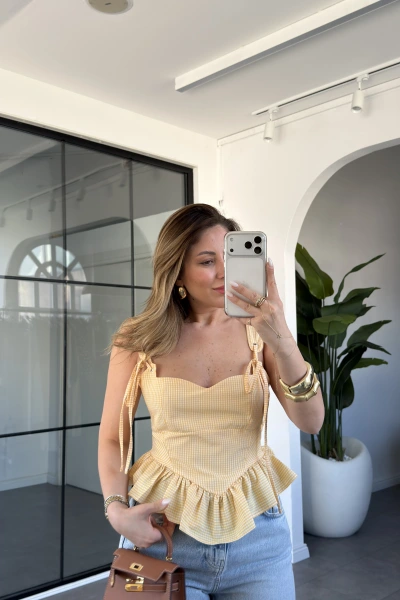 SARI PİTİKARE DESEN BÜSTİYER 2863