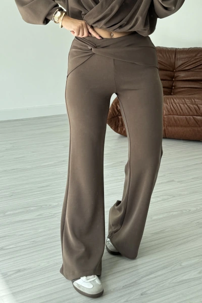 Acı Kahve Belde Düğüm Detaylı Modal Pantolon