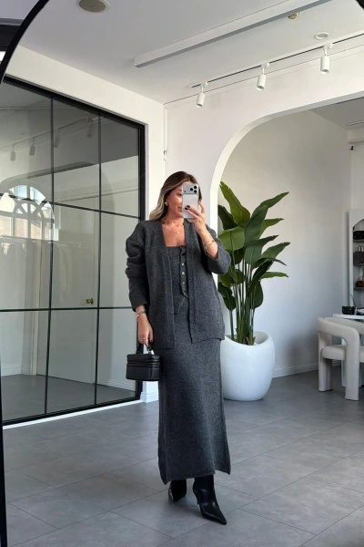 ANTRASİT 3LÜ TRİKO TAKIM