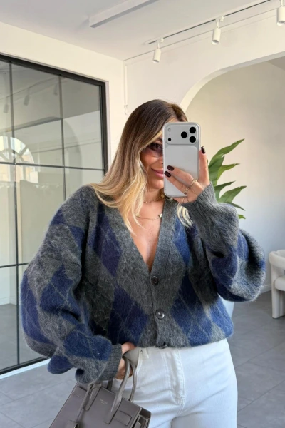 ANTRASİT BAKLAVA DESEN HIRKA