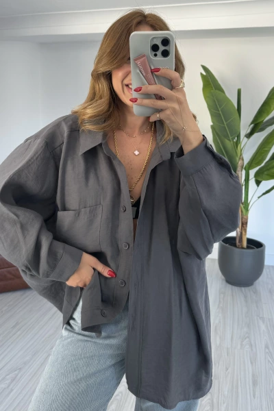 Antrasit Tensel Viral Salaş Gömlek