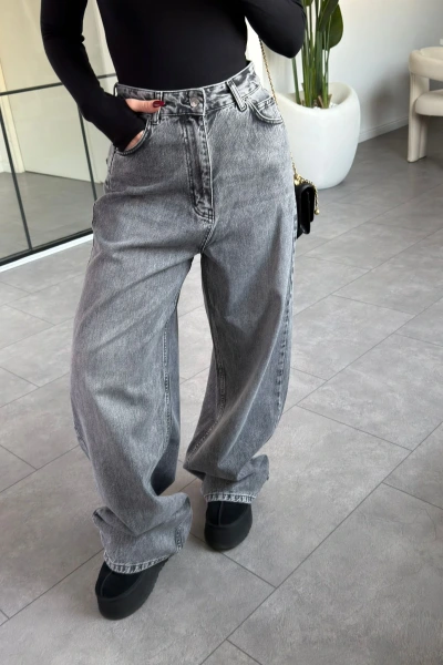 ANTRASİT WİDE LEG JEAN