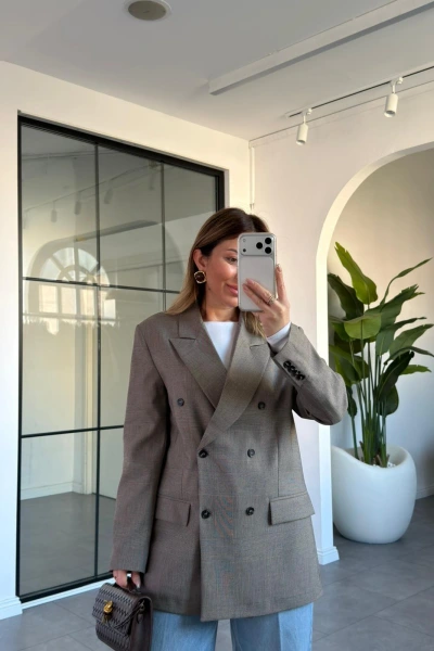 BEJ EKOSE KRUVAZE CEKET 6342