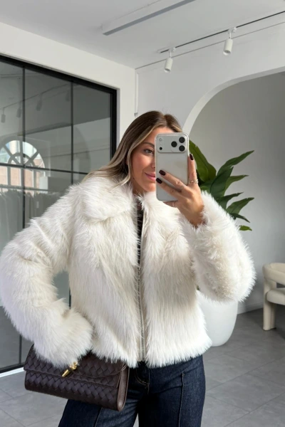 BEYAZ  MURCİA KÜRK CEKET