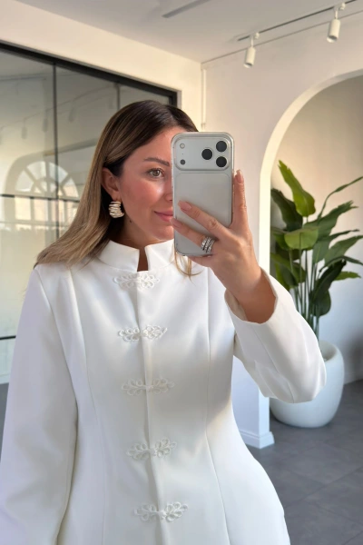 BEYAZ NAPOLYON CEKET 8788