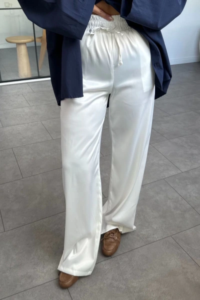 BEYAZ SATEN PANTOLON
