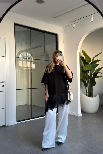 BEYAZ SATEN PANTOLON