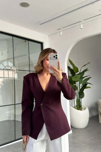 BORDO LUNA BELDEN OTURTMALI BLAZER CEKET