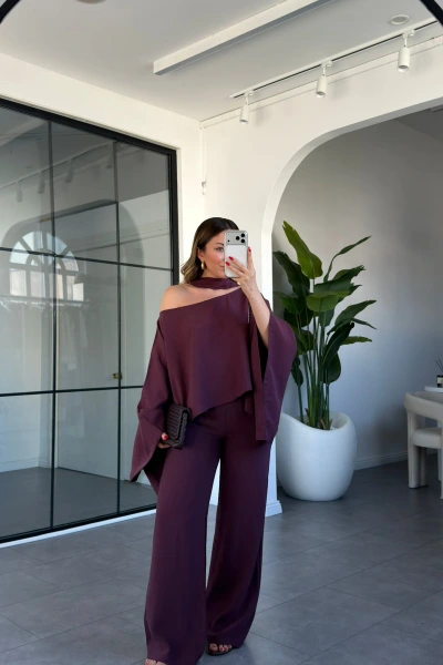 BORDO YARASA KOL FULARLI TAKIM