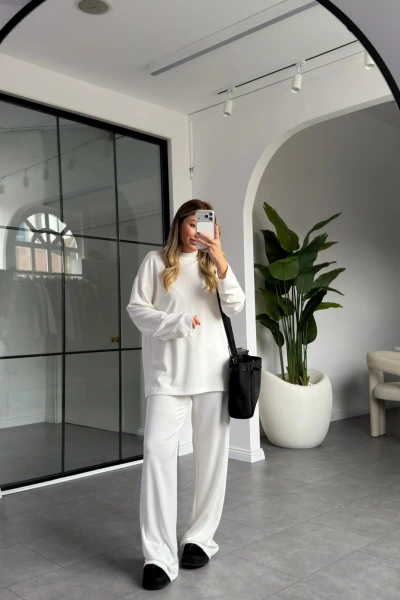 EKRU BİSİKLET YAKA ALT ÜST TAKIM