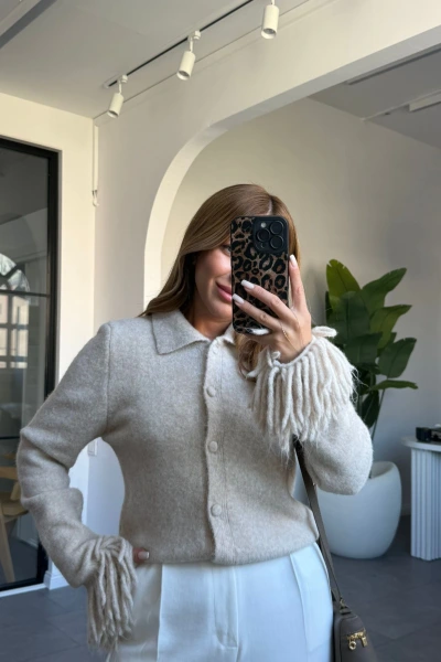 EKRU KOL DETAYLI HIRKA