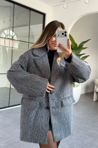 GRİ SAKALLI KAŞE BLAZER CEKET