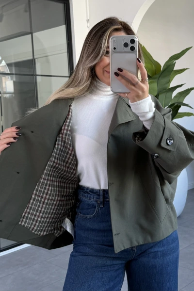 HAKİ COTTON CROP TRENÇKOT