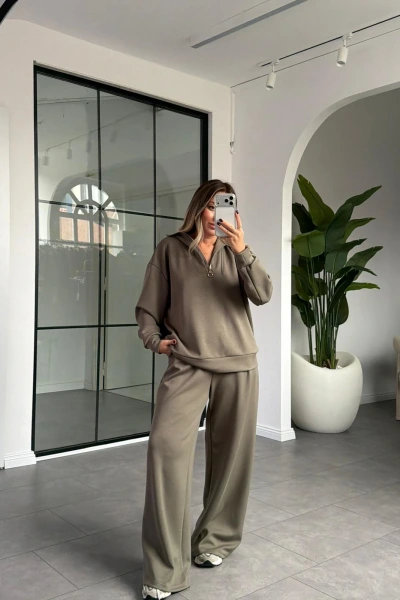 HAKİ YARIM FERMUARLI MODAL TAKIM