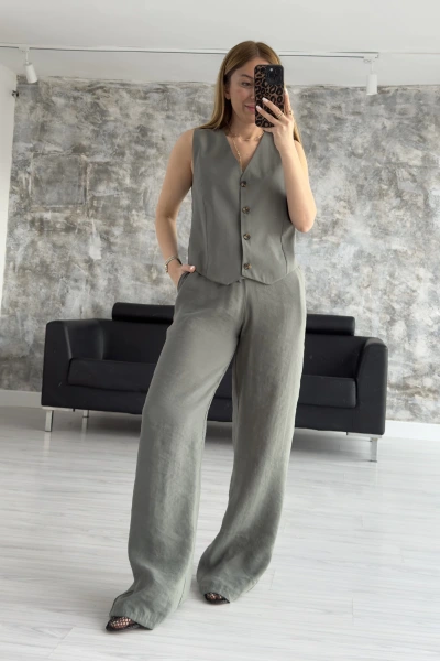 Haki Yelekli Yumuşak Dokulu Tensel Takım