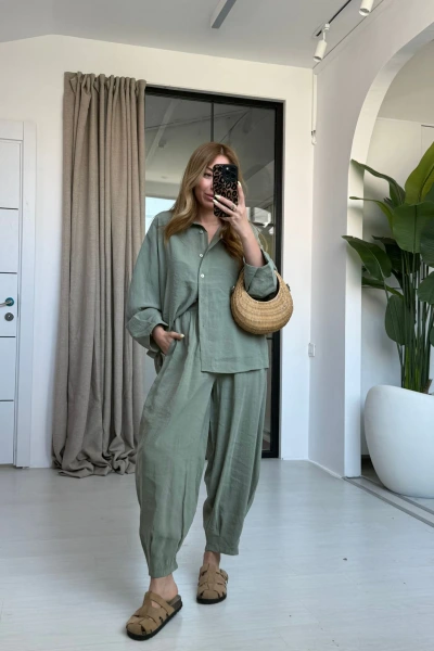 HAKİ YUMOŞ DOKULU MODAL TAKIM