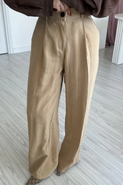 Hardal Premum kalite Yüksek Bel Tensel Pantolon