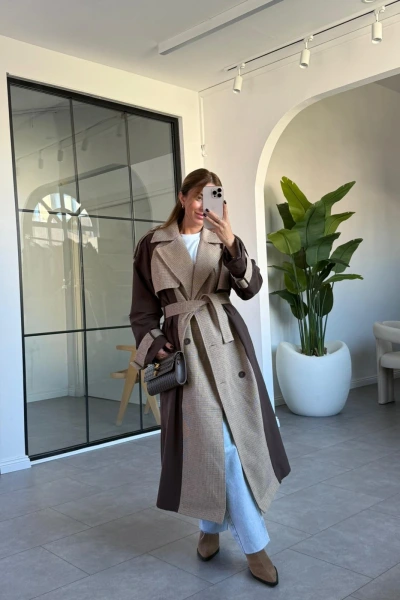 KAHVE EKOSELİ REGLAN TRENÇKOT