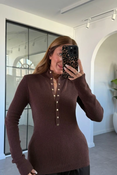 KAHVE GOLD ÇITÇITLI TRİKO