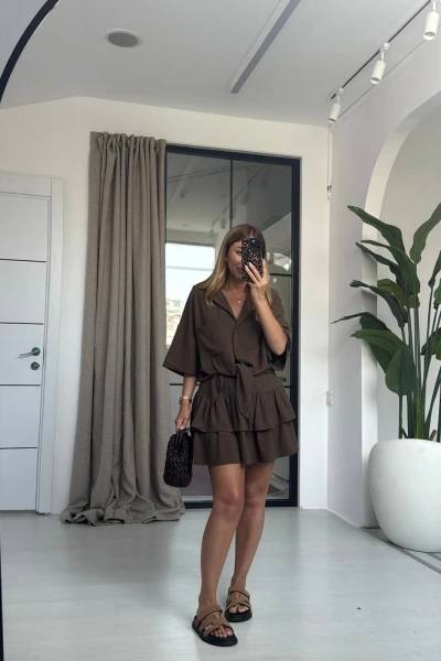 KAHVE KETEN BAĞLAMALI TAKIM