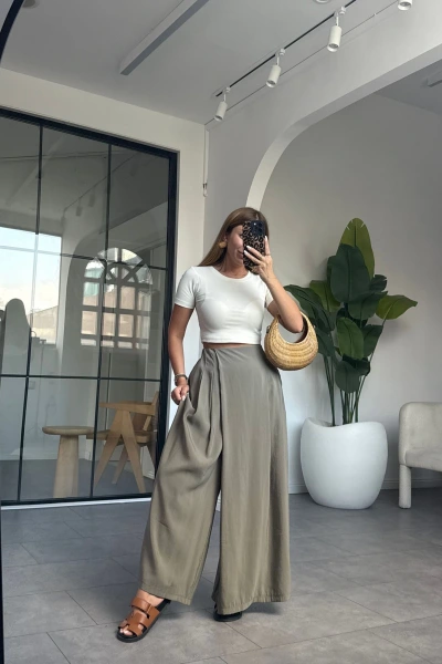 HAKİ MODAL PANTOLON ETEK