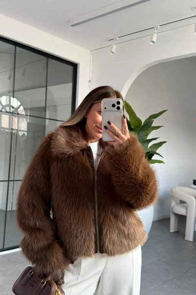 KAHVE MURCİA KÜRK CEKET