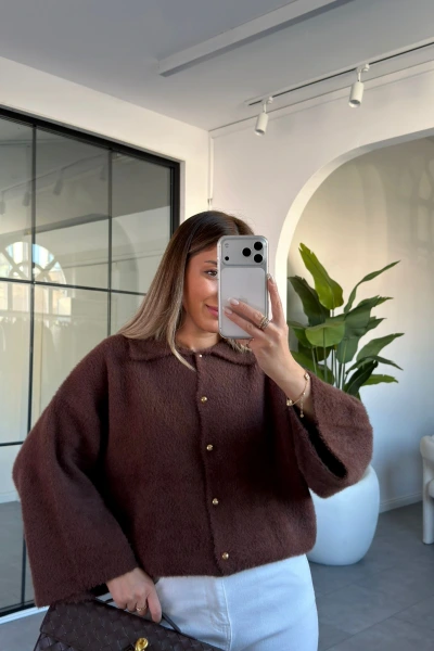 KAHVE PREMİUM POLO YAKA HIRKA