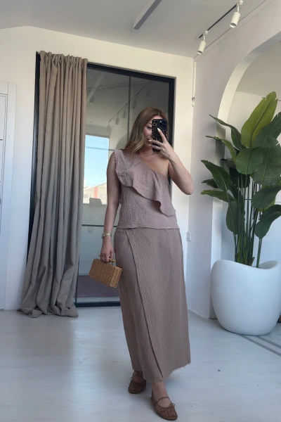 KAHVE TEK OMUZ ETEKLİ TAKIM