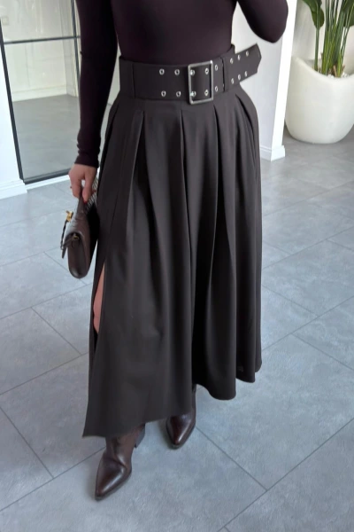 KEMERLİ KAHVE PİLİKAŞE ETEK