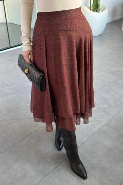 KİREMİT IŞILTILI ŞİFON ETEK