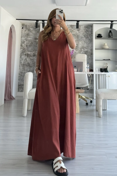 Kiremit Lastik Askılı Elbise