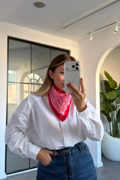 KIRMIZI ŞAL DESEN FULAR