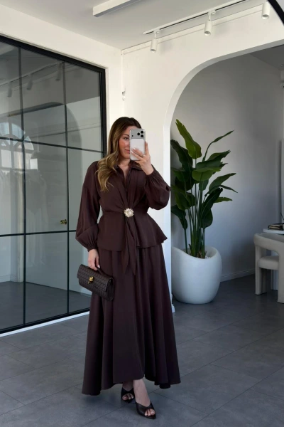 KOYU KAHVE GOLD TOKALI ETEK TAKIM 51345