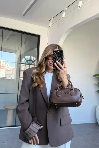 KAHVE SATEN ASTARLI CEKET