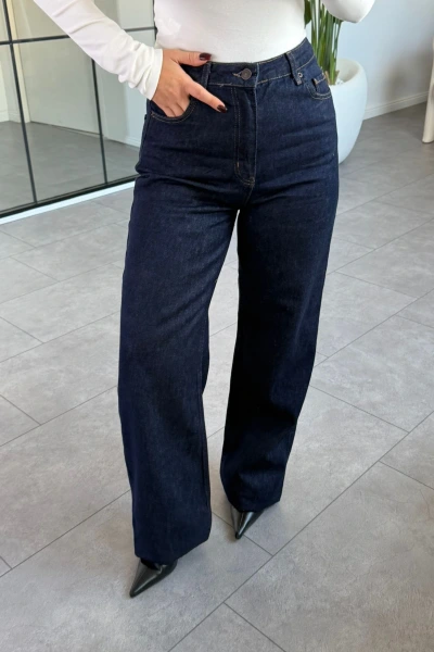KOYU MAVİ WİDE LEG JEAN
