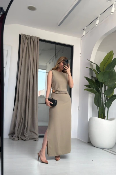 KOYU VİZON TOKALI ELBİSE