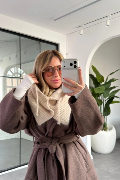 KREM BALAKLAVA ŞAPKA