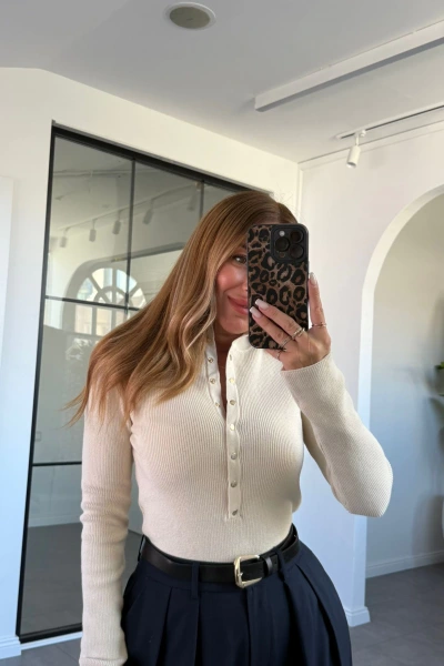 KREM GOLD ÇITÇITLI TRİKO