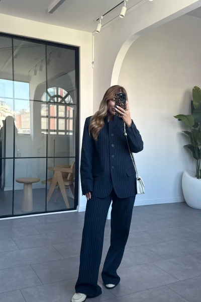 LACİVERT LETONYA PANTOLON TAKIM