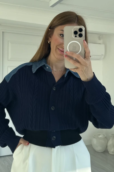 Lacivert Örgü Model Jean Detay Marka Model Hırka