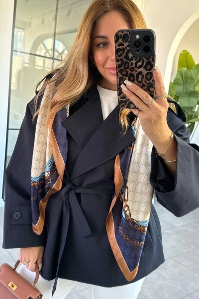 MAVİ KEMER DESEN ŞAL