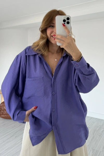 Mor Tensel Viral Salaş Gömlek